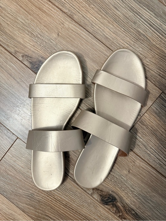 Shoes - Women's Double-Strap Slide Sandals in Taupe